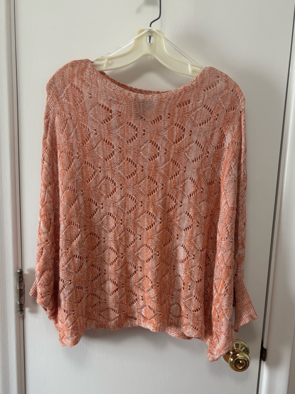 Daytrip womens small Open-Knit Sweater, bohemian, costal grandma, lacework, Y2K